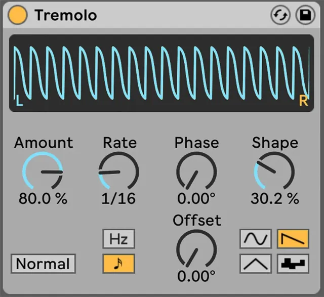 A screen shot of a tremelo program with a waveform