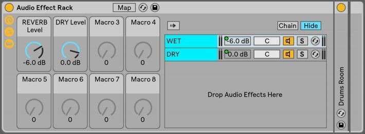 A screenshot of a program called audio effect rack