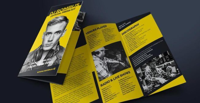 Rombus DJ EPK Tri Fold Brochure