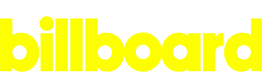 the word billboard is written in yellow on a white background .