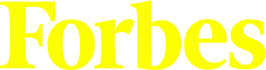 the word forbes is written in yellow on a white background .