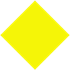 a yellow square on a white background that looks like a diamond .