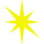 A yellow star with eight points on a white background.