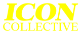 the logo for icon collective is yellow on a white background .