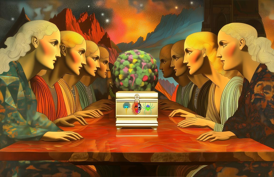 Core Circle of the Koru Cluster-of-Clusters Nation at the commencement of the Danam Yelda's Ceremonial Walk