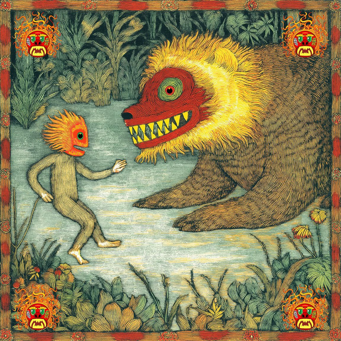 Popular image of Seti dancing before Sinkin