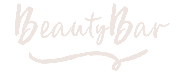A handwritten logo for a beauty bar on a white background.