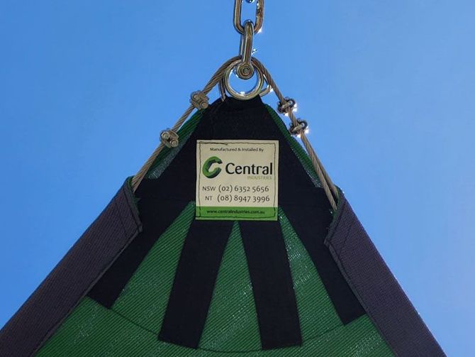 A green and black triangle with a label that says central