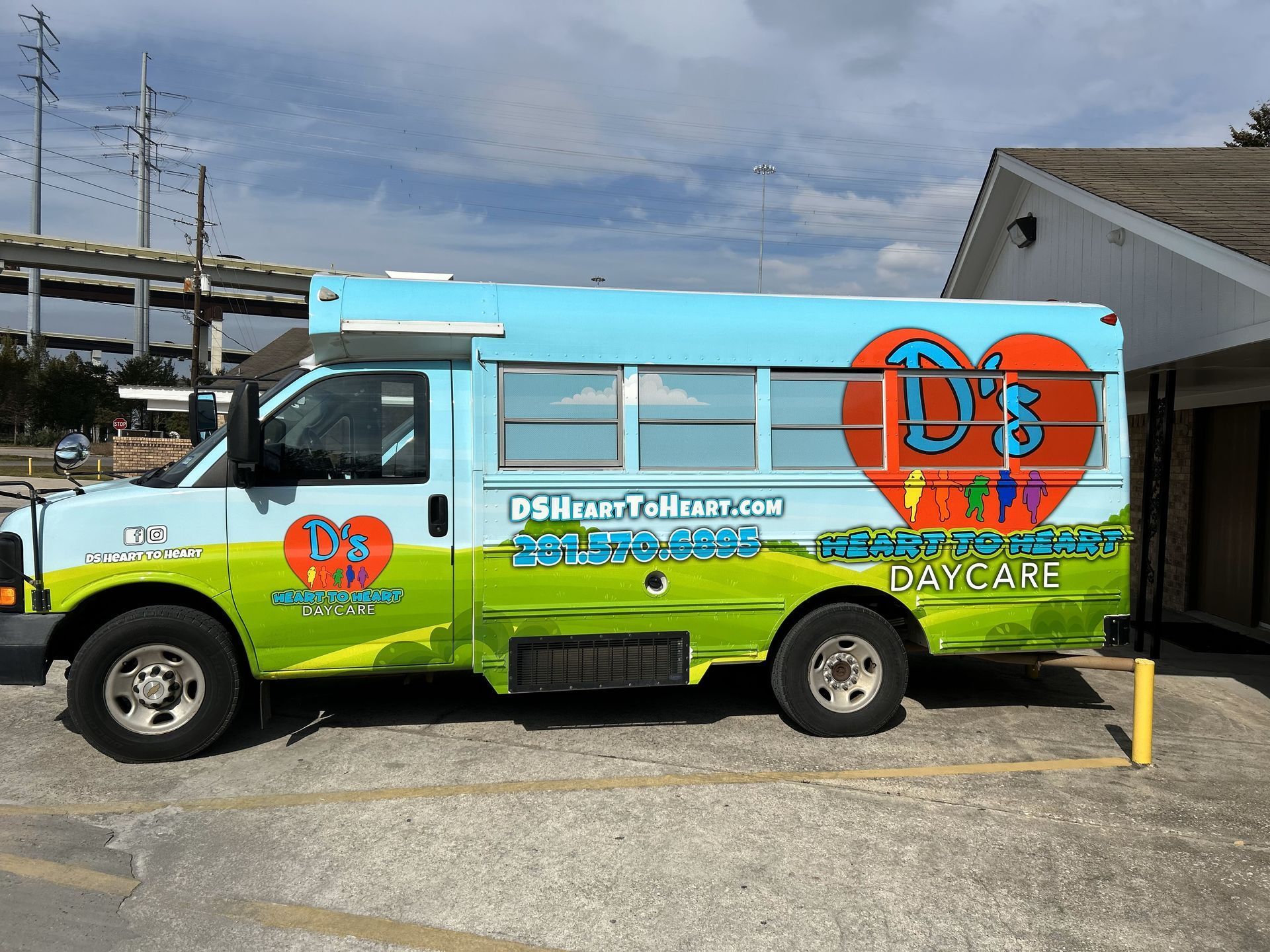 D's Heart to Heart branded school bus