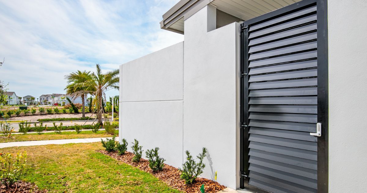 black door with automatic lock