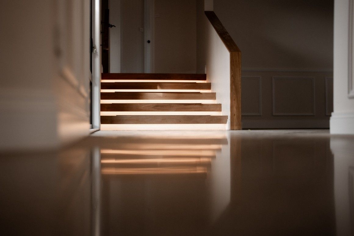 A Hallway With Stairs Leading Up to the Second Floor — John McEwan Electrical in Southern Highlands, NSW