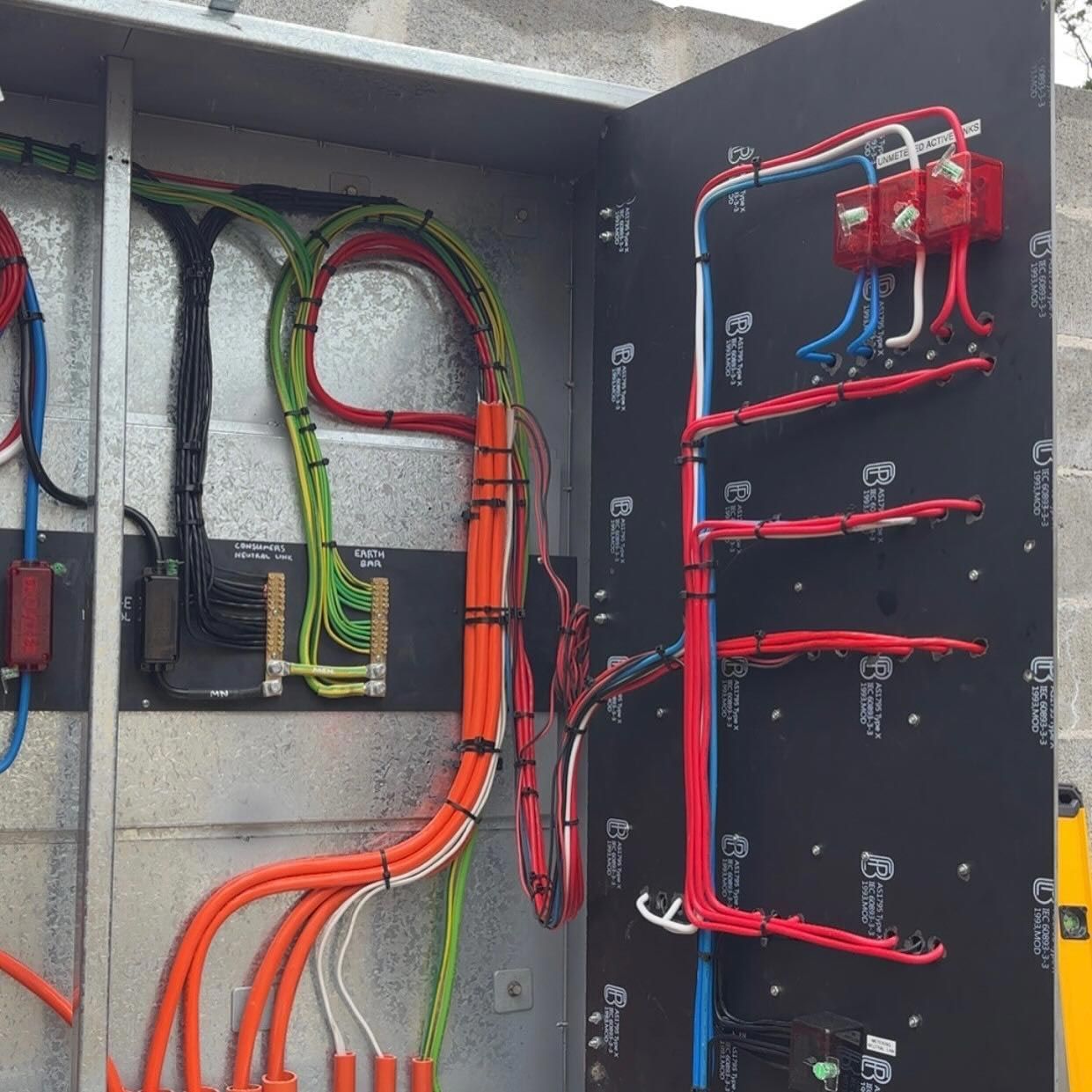 Large Electrical Panel with Wires and Cables