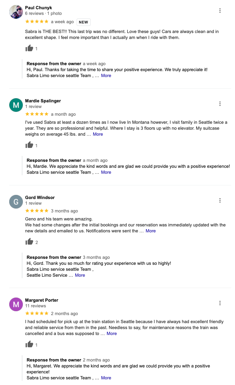 A screenshot of a google review page.