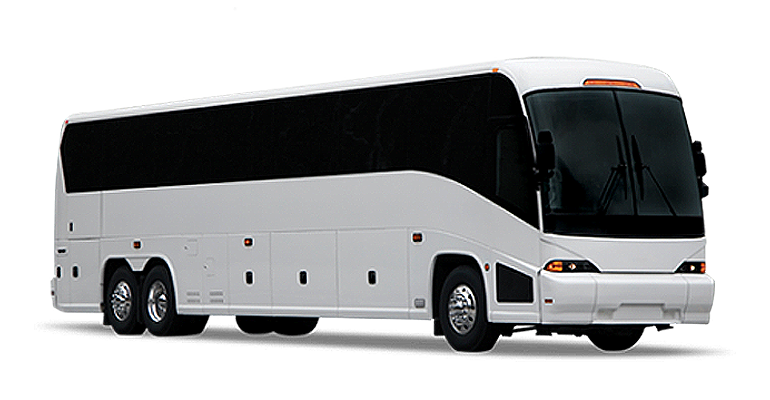 A white bus with black windows on a white background