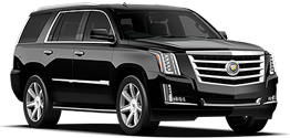 A black cadillac escalade is shown on a white background.