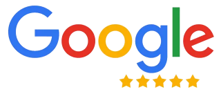 A google logo with five stars on it
