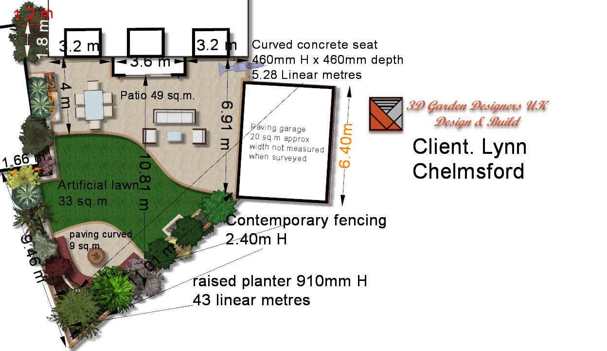 A drawing of a garden by client lynn chelmsford