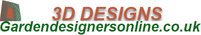 A logo for 3d designs gardendesignersonline.co.uk