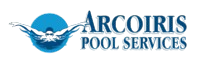 Arcoiris Pool Services logo with blue wave and pool imagery