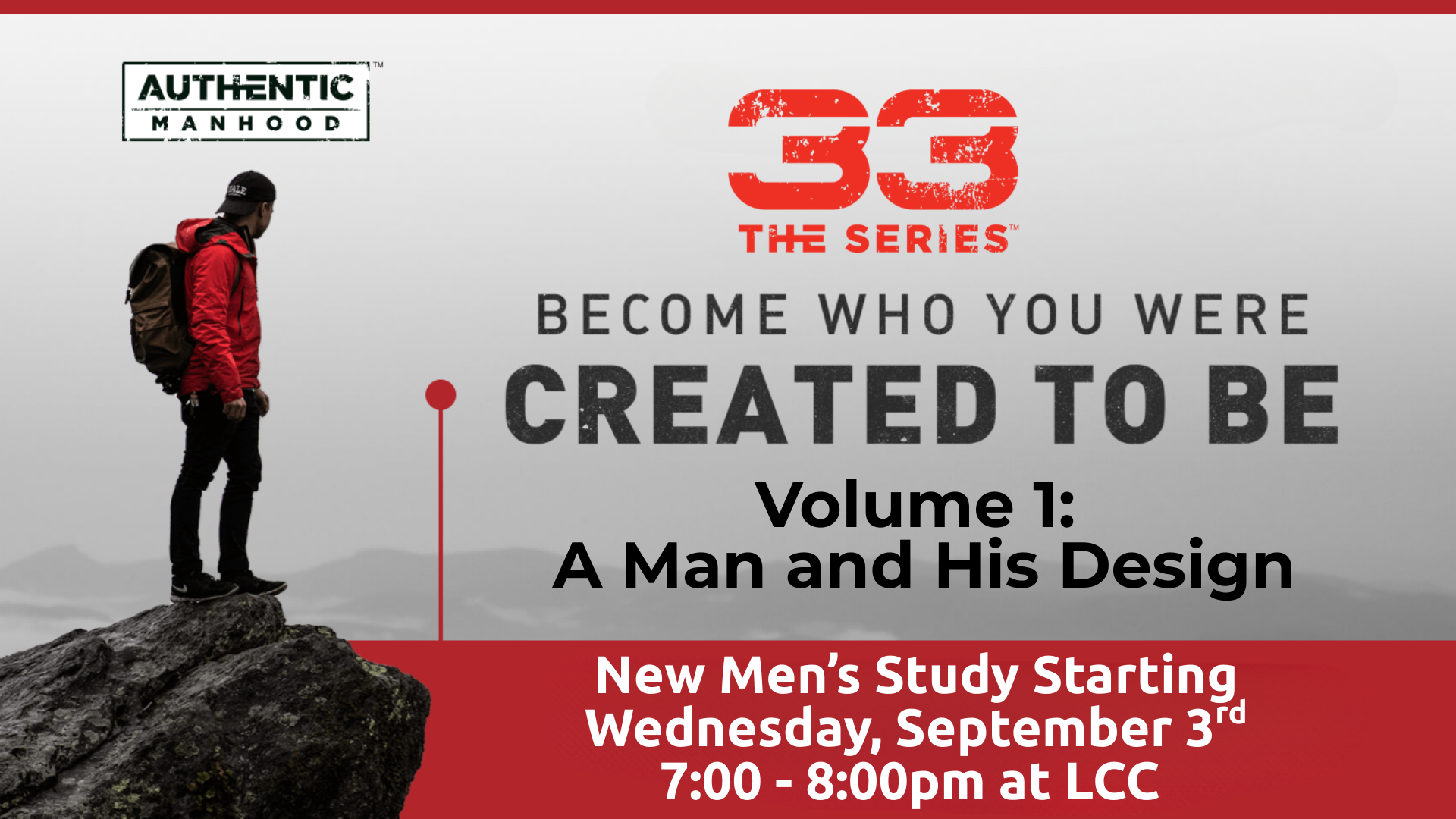 An advertisement for a men and women 's wednesday night bible study