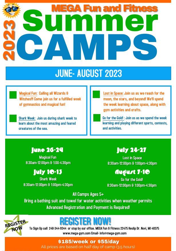 Summer Camp 2023 Novi, MI MEGA Fun and Fitness