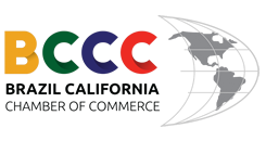 Logo: BCCC (Brazil California Chamber of Commerce) text next to a globe graphic, with letters in yellow, green, blue, and red.