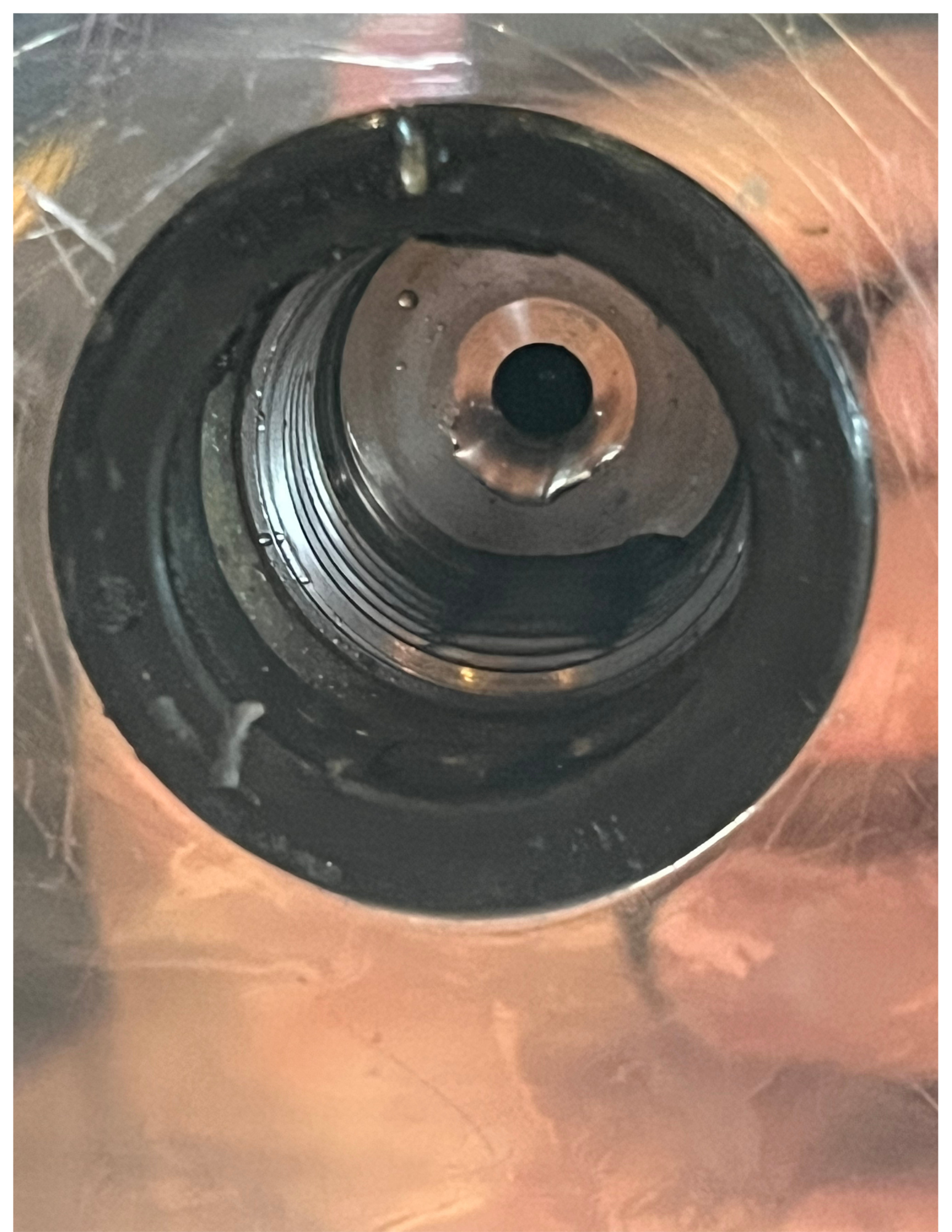 Close-up of the shank port on a beer tower