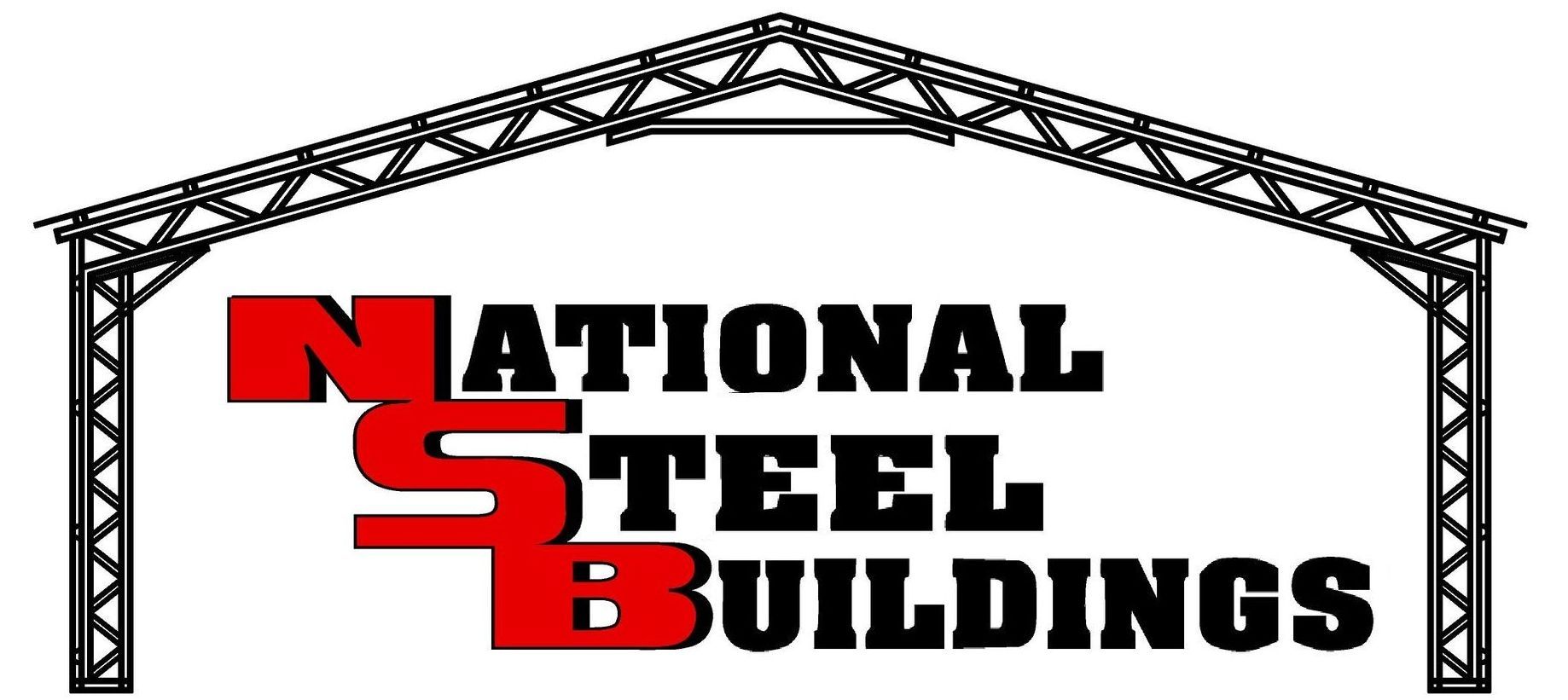 A logo for national steel buildings shows a metal structure