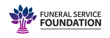 Logo for Funeral Service Foundation: a purple and blue stylized tree with the words 