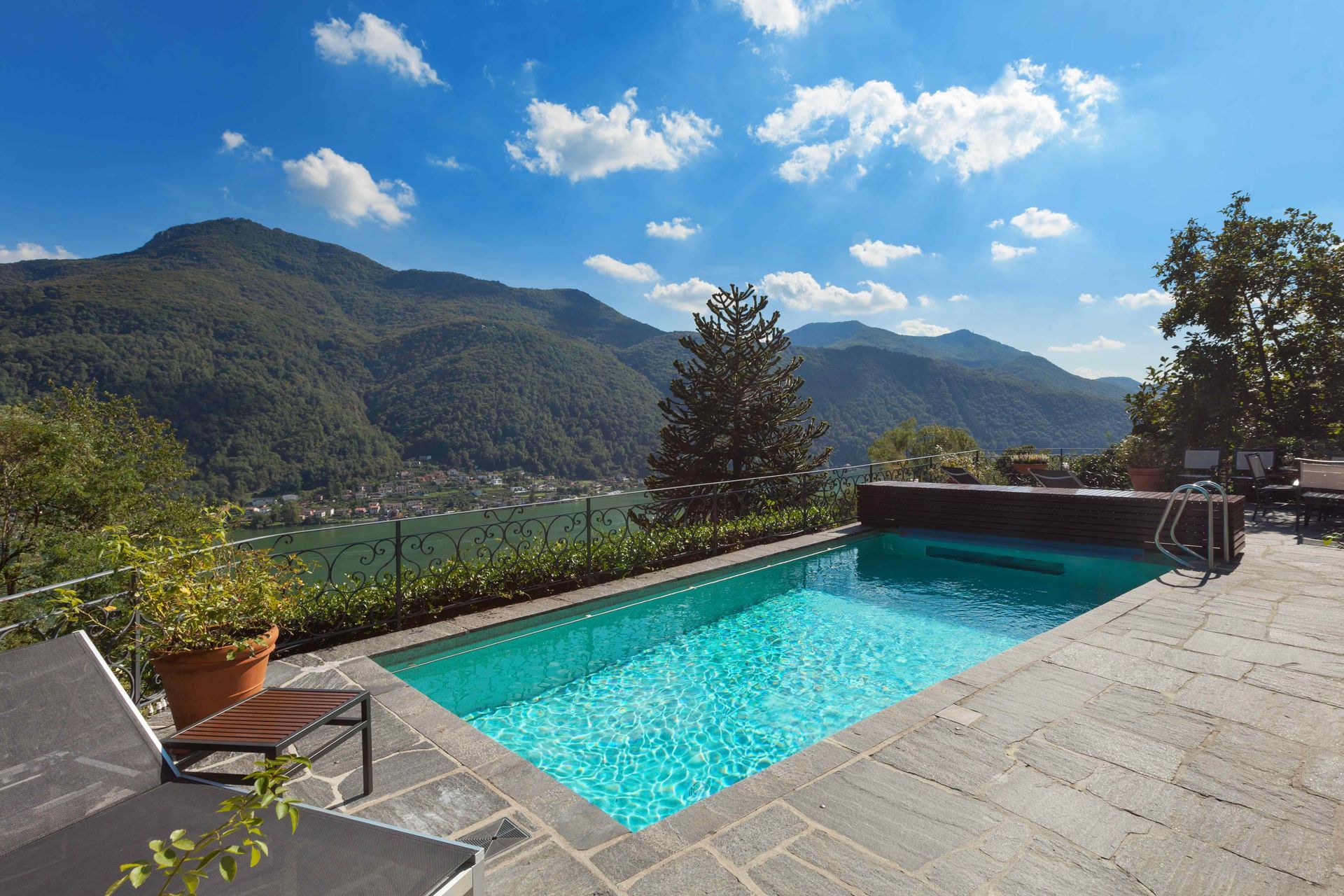Pool in the mountains pictured