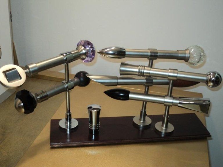 Bastoni per tende con pomelli in cristallo