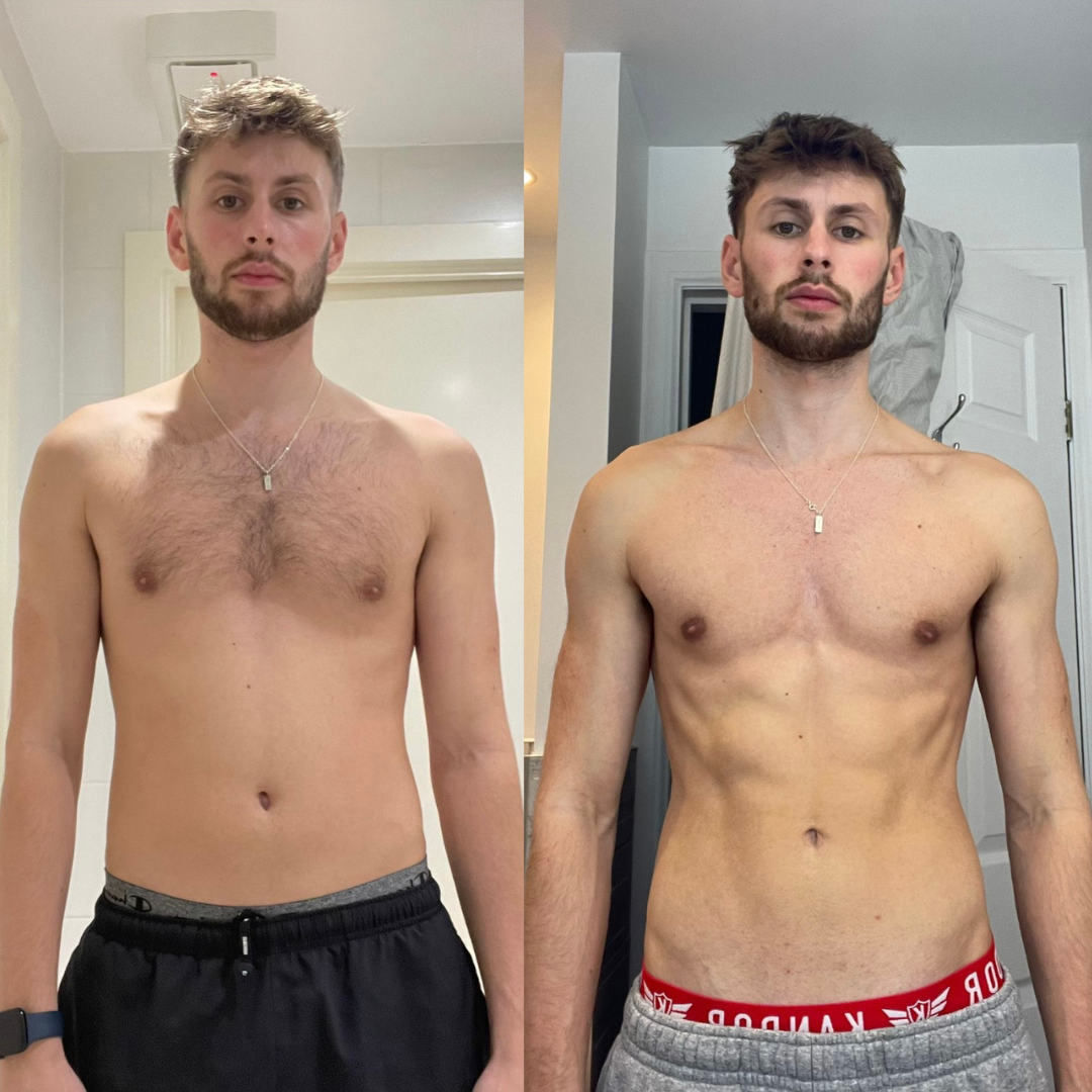 before and after training with Sean.