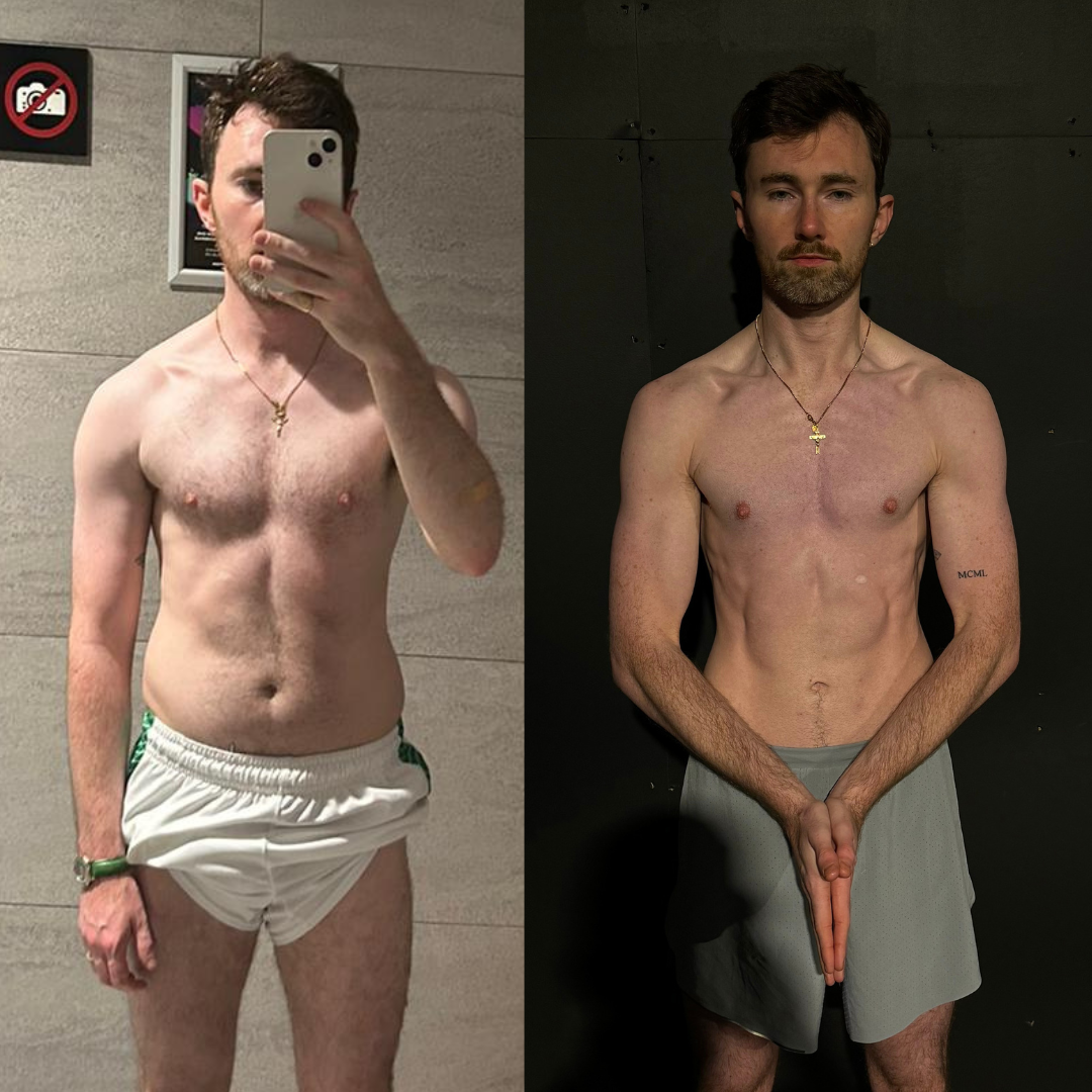 before and after training with Sean.