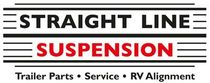 Logo for Straight Line Suspension with "Trailer Parts • Service • RV Alignment" below.