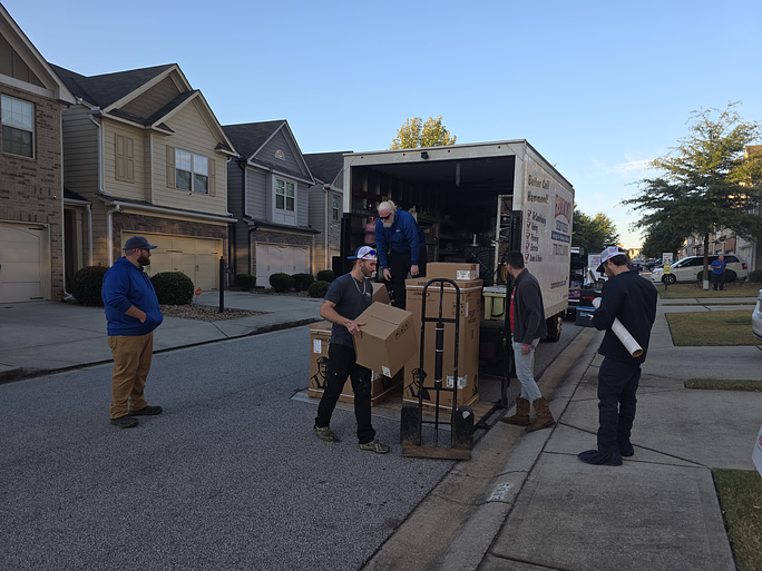 unpacking truck