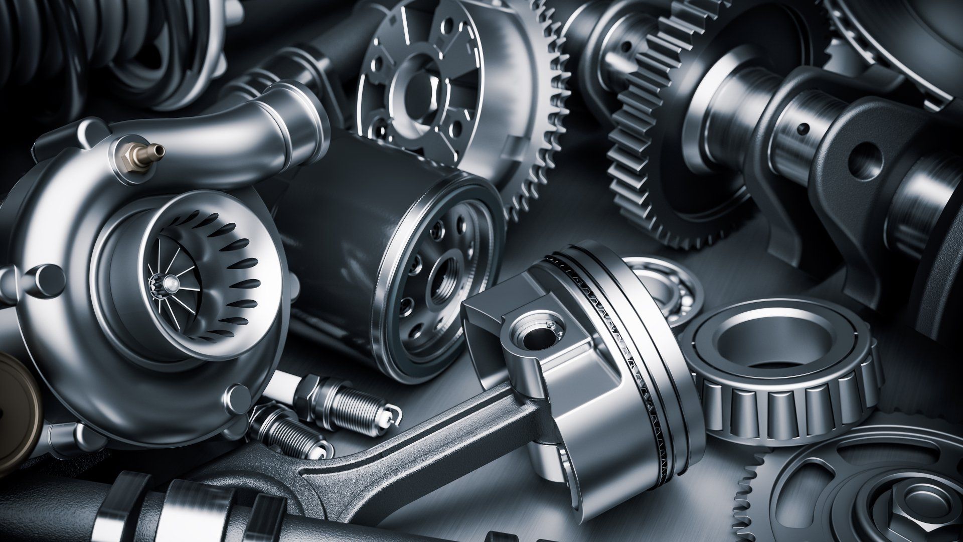 car engine parts closeup