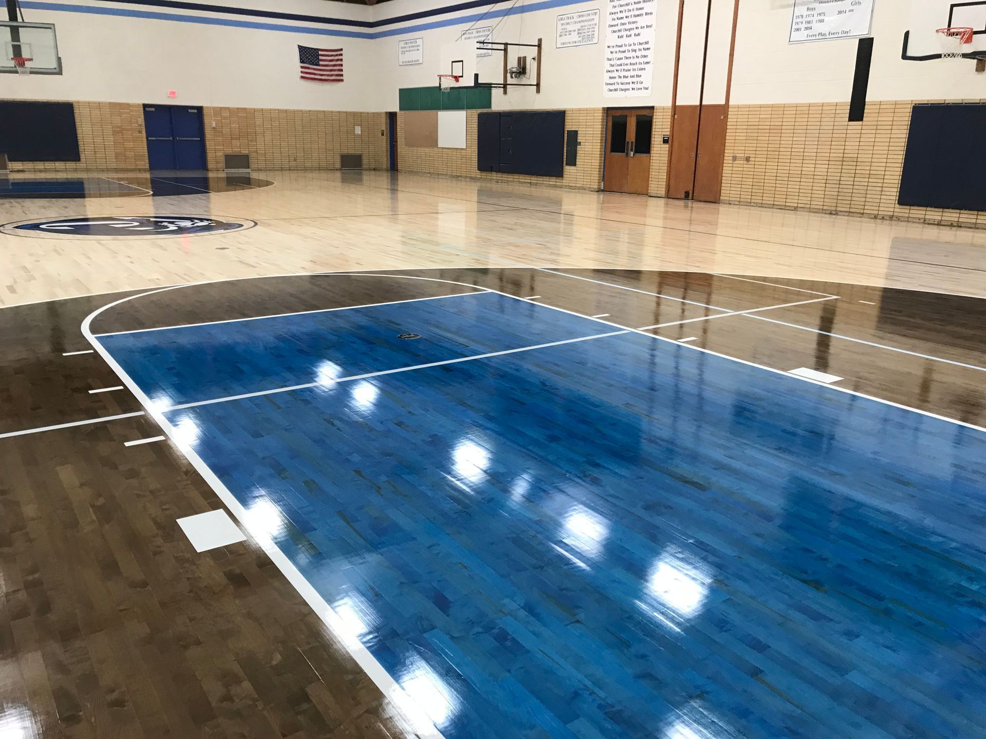 Beautiful Basketball Court — Salt Lake City, UT — Croft-Beck Hardwood Floors