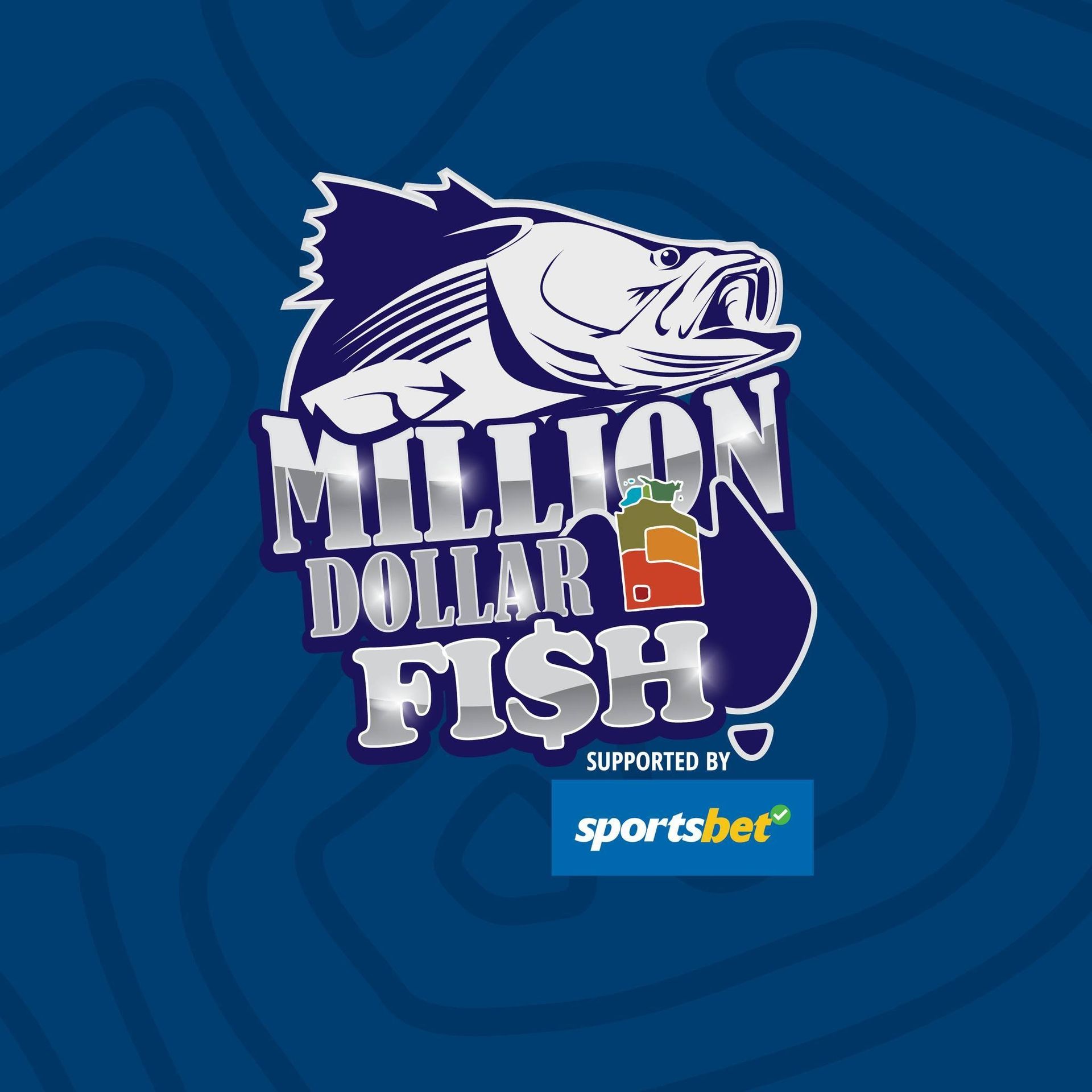 A logo for a million dollar fish sponsored by sportsbet