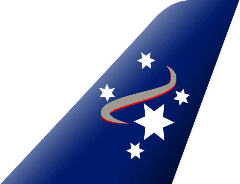 A blue plane wing with a swirl and stars on it
