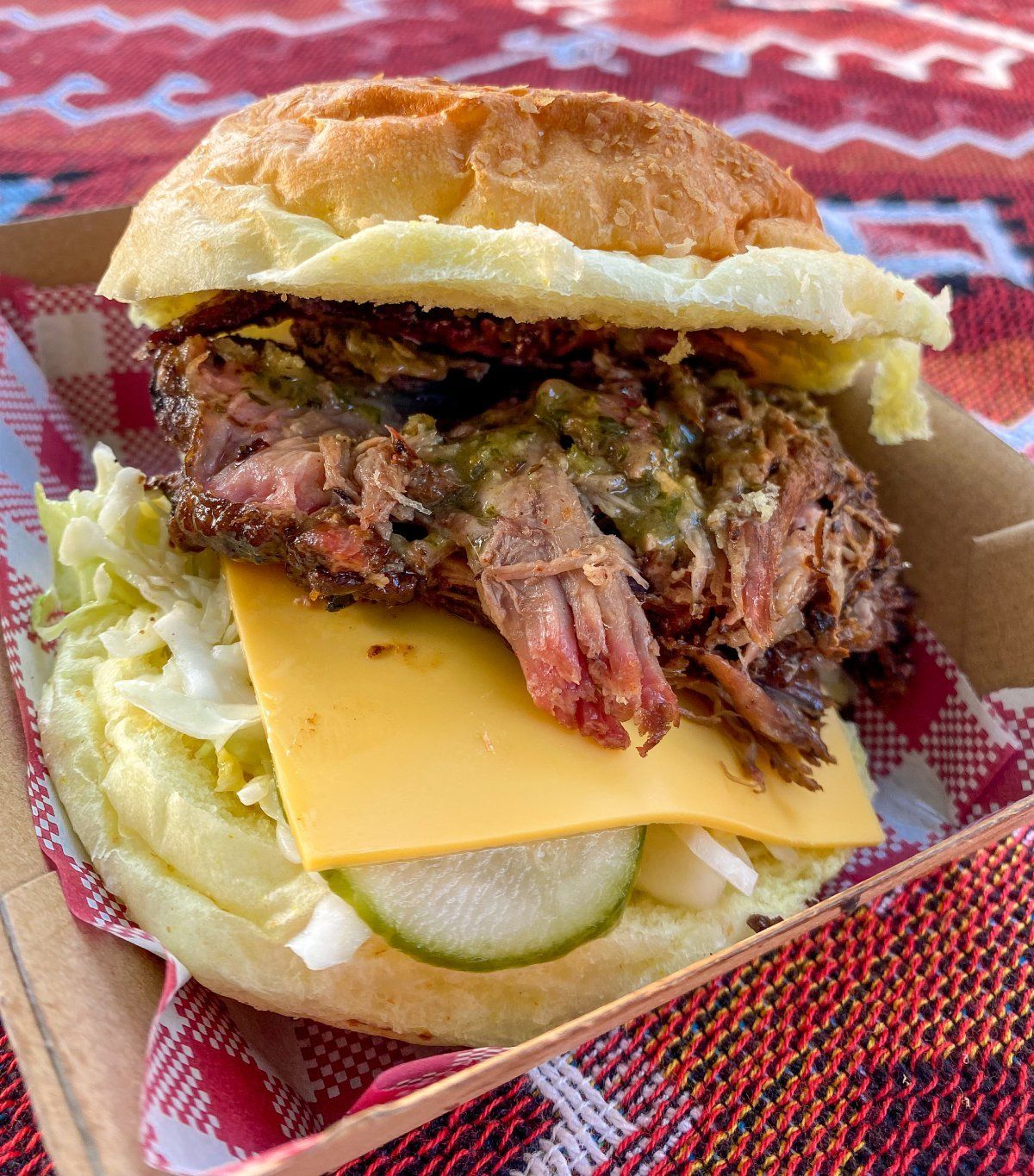 Texas style BBQ burger by Smokey J’s Brew