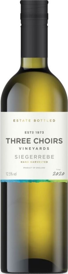 a bottle of three choirs wine on a white background .