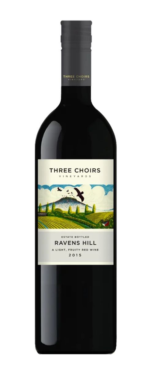 A bottle of Three Choirs Ravens Hill Wine