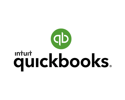 A quickbooks logo with a green circle in the middle on a white background.