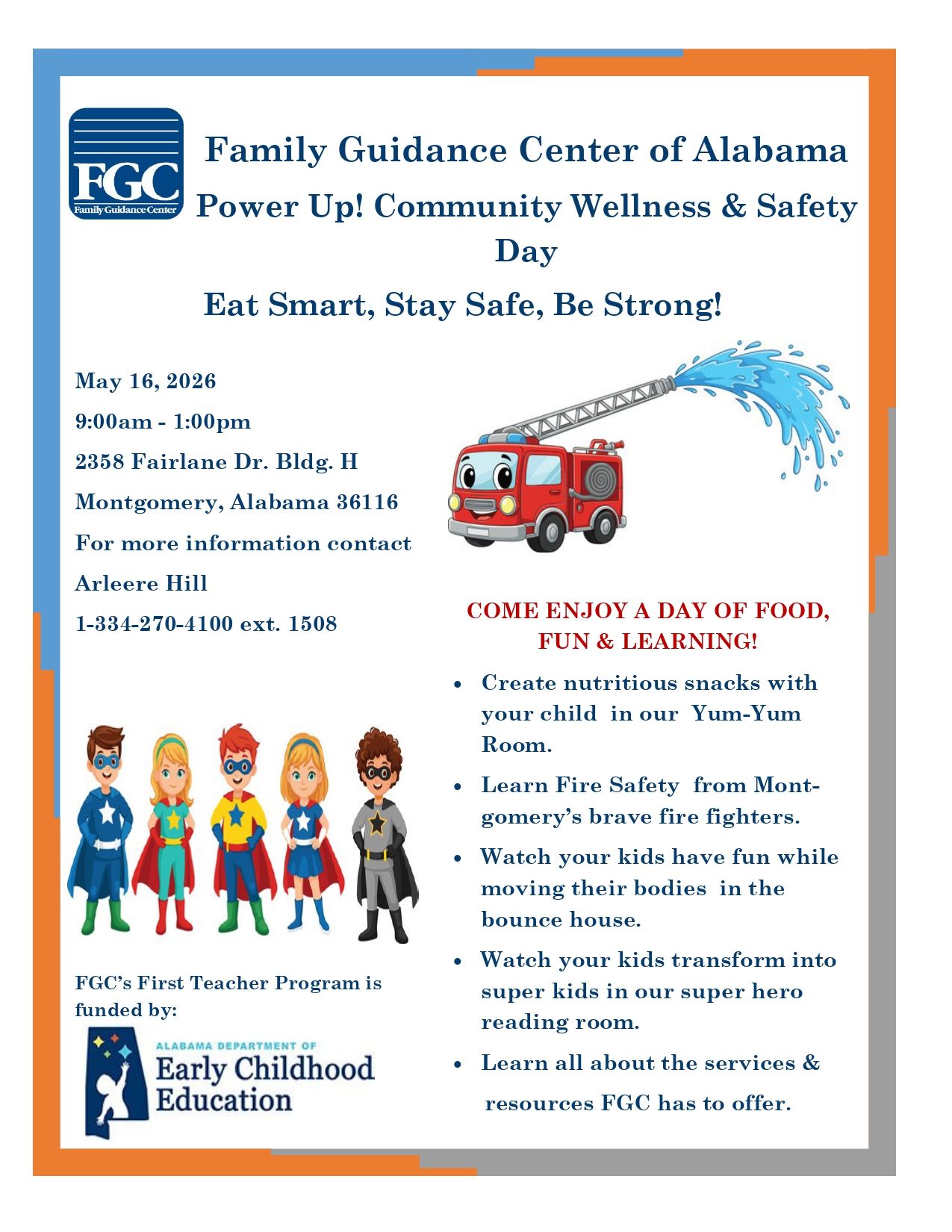 Event flyer for the Family Guidance Center of Alabama's 