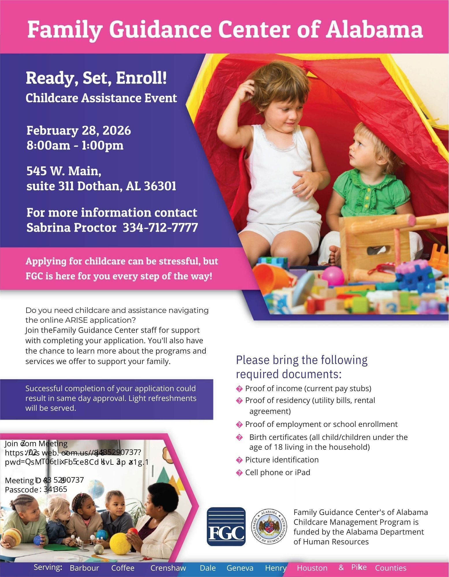 Family Guidance Center of Alabama event flyer: