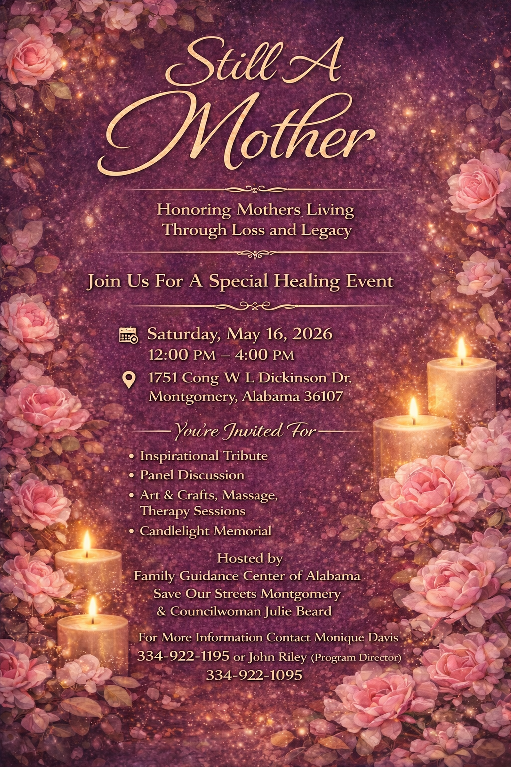 Event flyer for the Family Guidance Center of Alabama's 