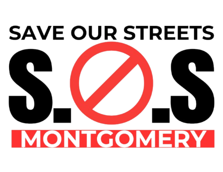 A logo that says save our streets montgomery