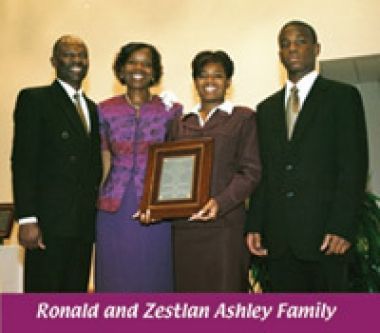 A picture of ronald and zestlan ashley family