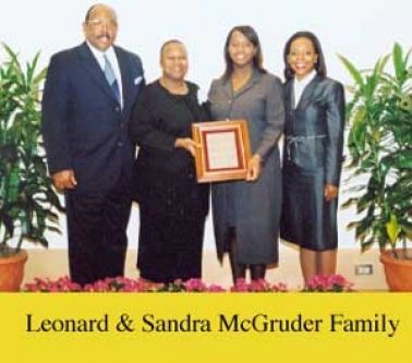 A picture of the leonard and sandra mcgruder family