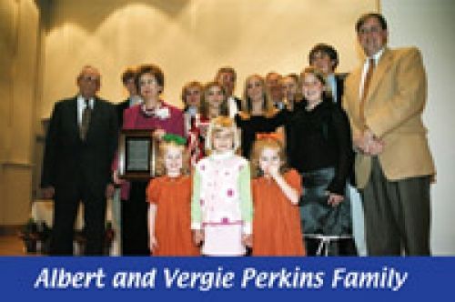 Albert and vergie perkins family posing for a picture
